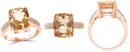 Macy's Morganite (4-3/4 ct. t.w.) & Diamond (1/8 ct. t.w.) Statement Ring in 14k Rose Gold